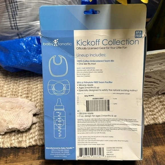 Kick off collection LSU. Pacifier. Bib and bottle new in box - Picture 5 of 5